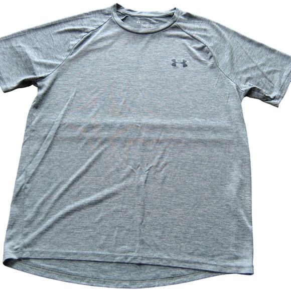 Under Armour Other - Under Armour Tech Medium Gray Short Sleeve Shirt w/ Small Black Logo